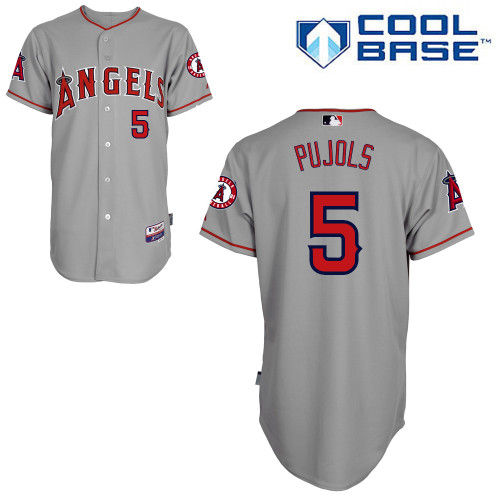 Albert Pujols #5 Youth Baseball Jersey-Los Angeles Angels of Anaheim Authentic Road Gray Cool Base MLB Jersey